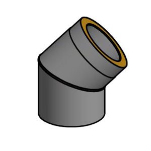 Bøjning Ø150 mm 45 gr. (isoleret)