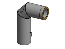 Bøjning 2x45 gr. 700x500mm, med rens & spjæld (isoleret)