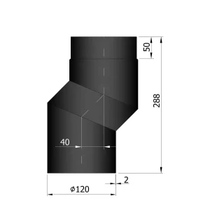 S-bøjning Ø 120 mm forskyder 40 mm