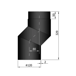 S-bøjning Ø 120 mm forskyder 80 mm
