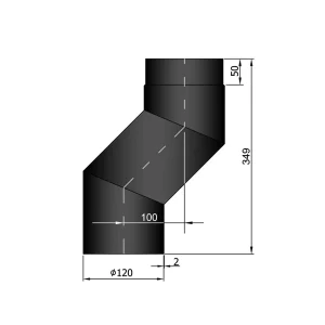 S-bøjning Ø120 mm forskyder 100 mm