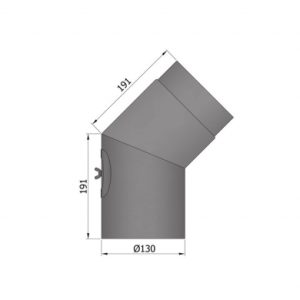 Bøjning Ø 130 mm - 45 gr. m. rens