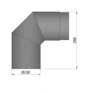 Bøjning Ø 130 mm - 2x45 gr.
