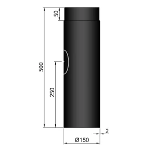 Lige rør Ø 150 mm m. rens