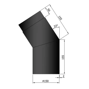Bøjning Ø 150 mm - 22 gr.