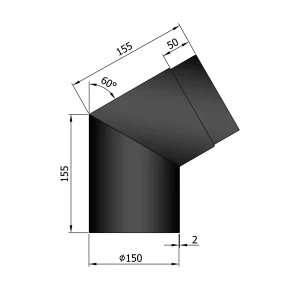 Bøjning Ø 150 mm - 60 gr.