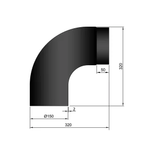 Fullformbøjning Ø 150 mm