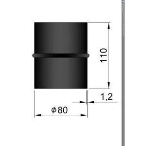 Dobbelt nipppel Ø 80 mm