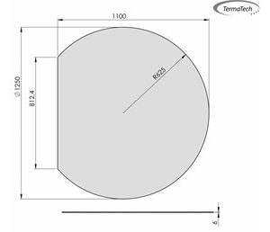 Cirkel med lige bagkant - 1100x1250 mm