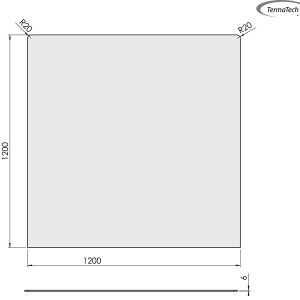 Firkant - 1200x1200 mm / 6 mm glas