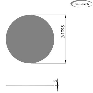 Gulvplade cirkel 1095 mm grå stål