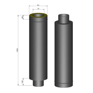 Isoleret startsektion Ø 80 mm. L:900mm