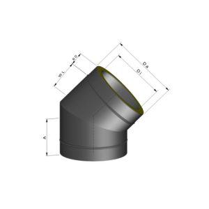 Bøjning inkl. spændebånd - 45 gr/Ø 80 mm