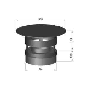 Regnhætte inkl. spændebånd Ø 80 mm
