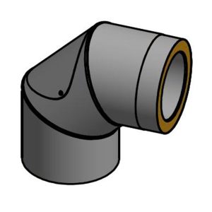 Bøjning Ø150 mm 2 x 45 gr. med renseklap (isoleret)