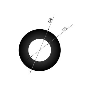 Rosette med 5cm kant Ø130mm - Sort