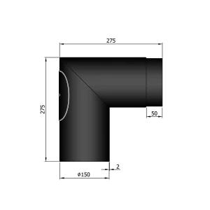 Bøjning Ø 150 mm - 90 gr