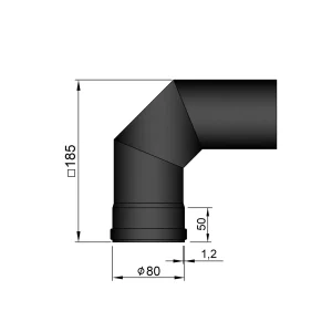 Bøjning Ø 80 mm - 2x45 gr. uden renseklap