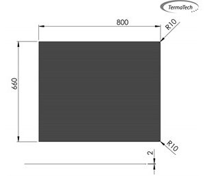 Firkant 660 x 800 mm.