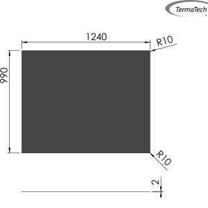 Firkant - 990 x 1240 mm. /2 mm stål
