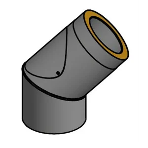 Bøjning Ø150 mm 45 gr. med renseklap (isoleret)