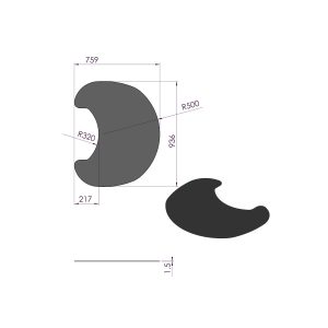 Form stålplade til TT20+TT21+TT23+TT44 936x758mm